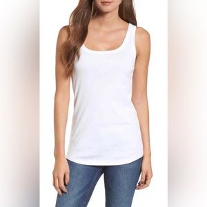 Caslon White Cotton Tank Top Size Medium NWT